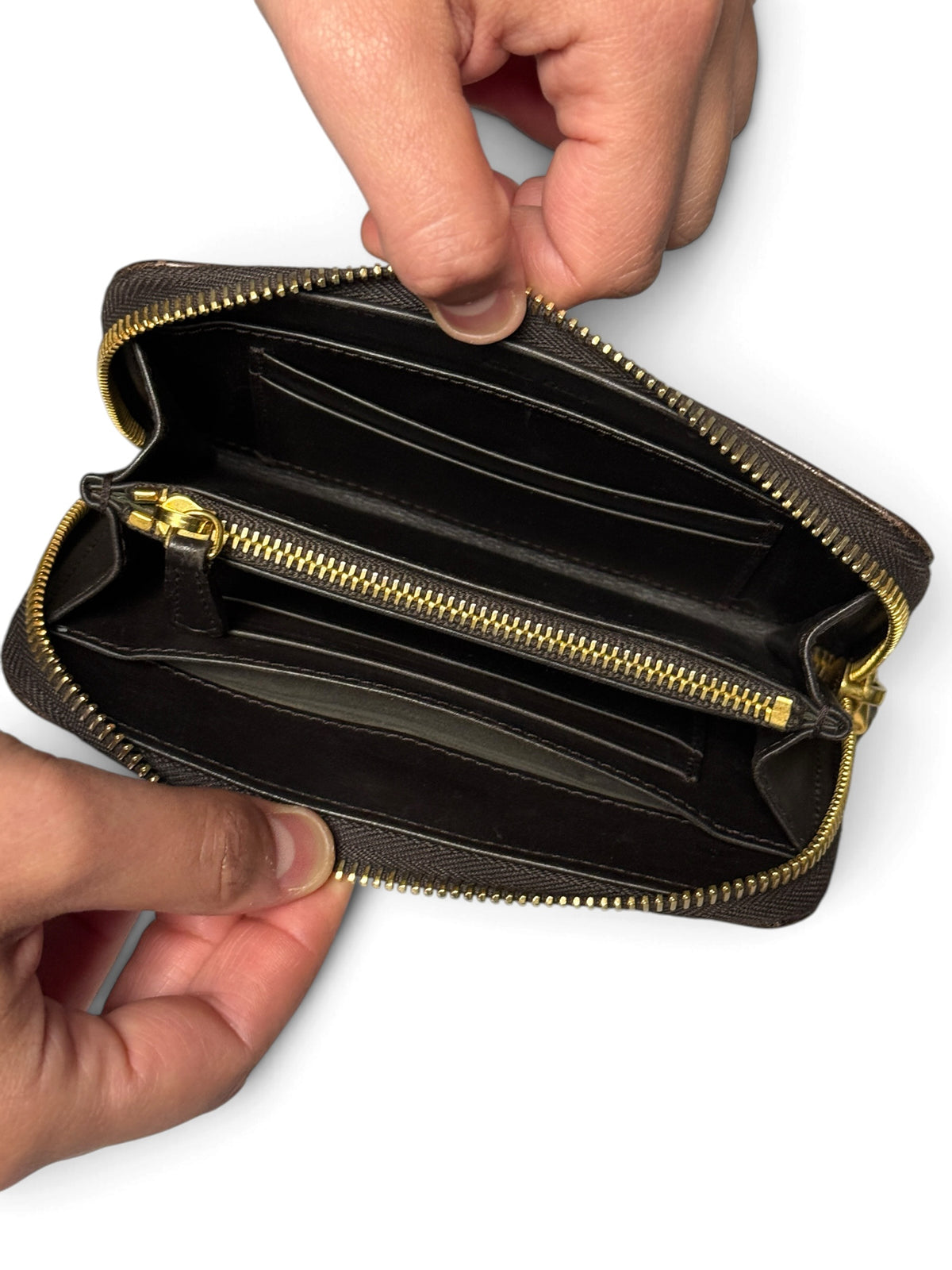 Miu Miu Cocco Lux Zip Wallet Brown