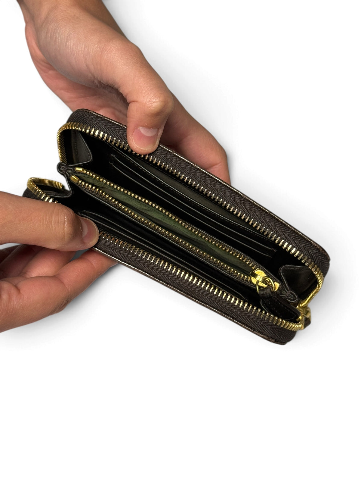 Miu Miu Cocco Lux Zip Wallet Brown