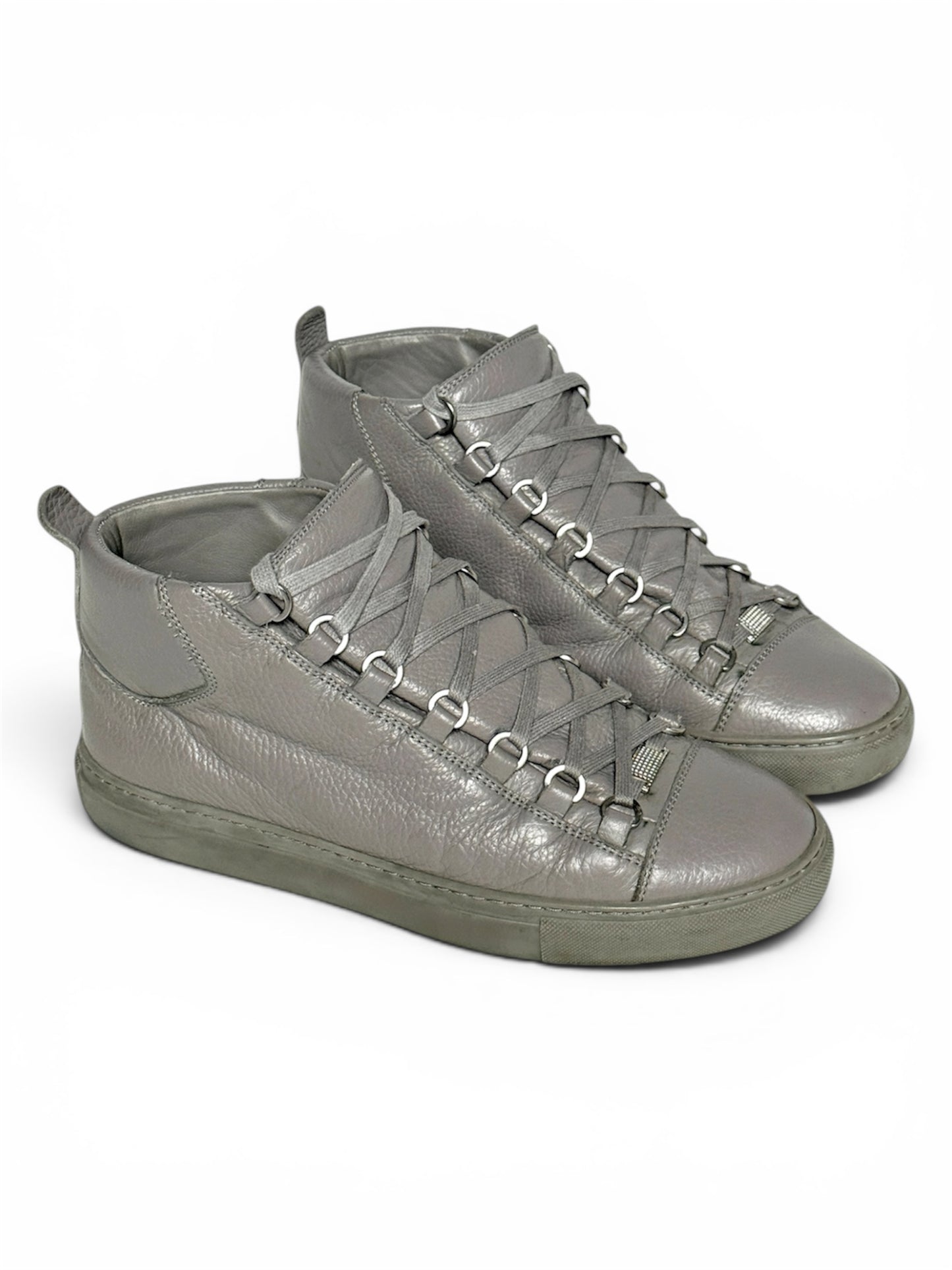 Balenciaga Arena High Grey Full Grain Leather (43)