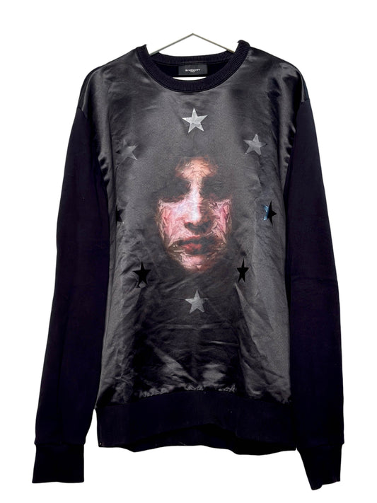 Givenchy SS2013 Madonna Star Print Sweatshirt Cotton/Satin Mix