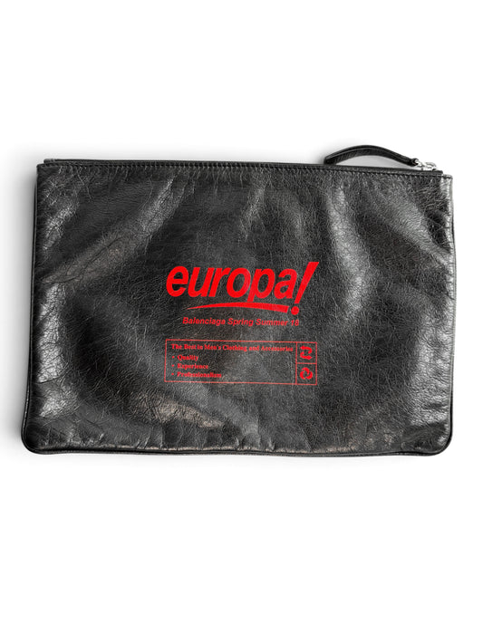 Balenciaga SS2018 "Europa!" Leather Pouch