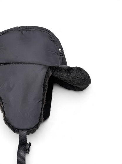 Prada Logo Shield Trapper Hat Nylon/Fur