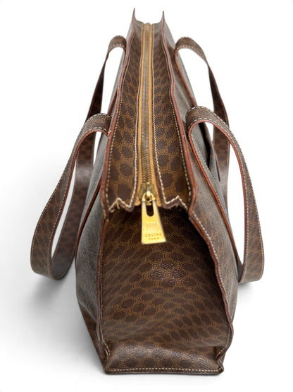 Celine Vintage Brown Macadam Tote Bag