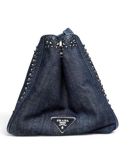 Prada Denim Canapa Bijoux Tote Bag