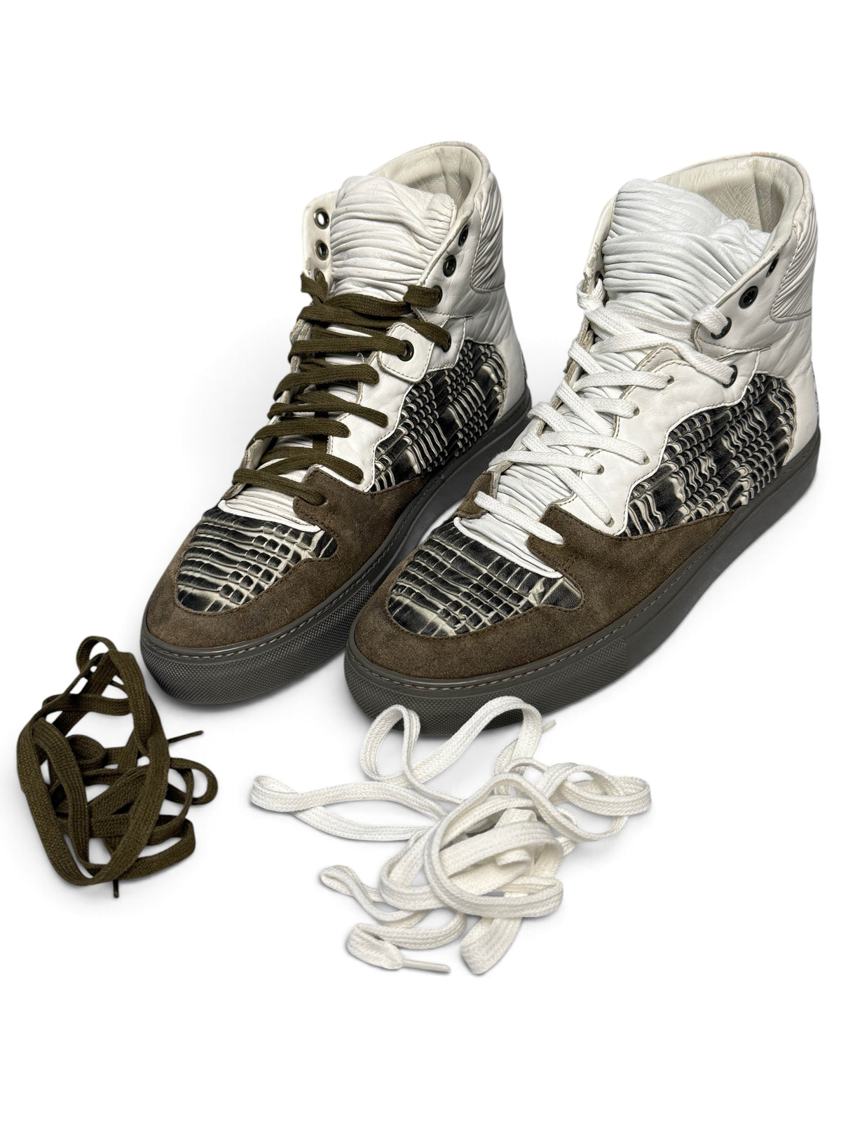 Balenciaga High-Tops Suede and Plisse Leather