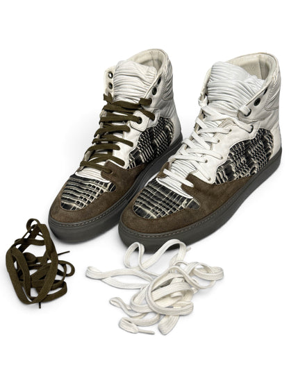 Balenciaga High-Tops Suede and Plisse Leather