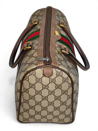 Gucci Vintage 70's Boston Handbag Canvas GG