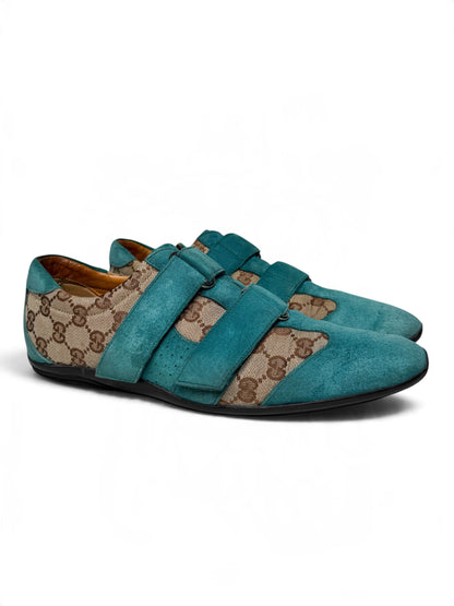 Gucci Vintage Monogram Sneaker Suede/Canvas Turquoise