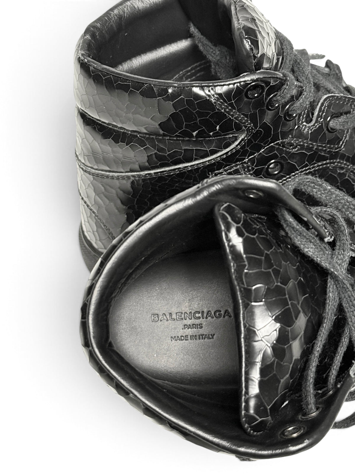 Balenciaga Cracked Leather High-Top Black (39)