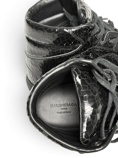 Balenciaga Cracked Leather High-Top Black (39)