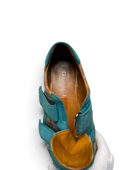 Gucci Vintage Monogram Sneaker Suede/Canvas Turquoise