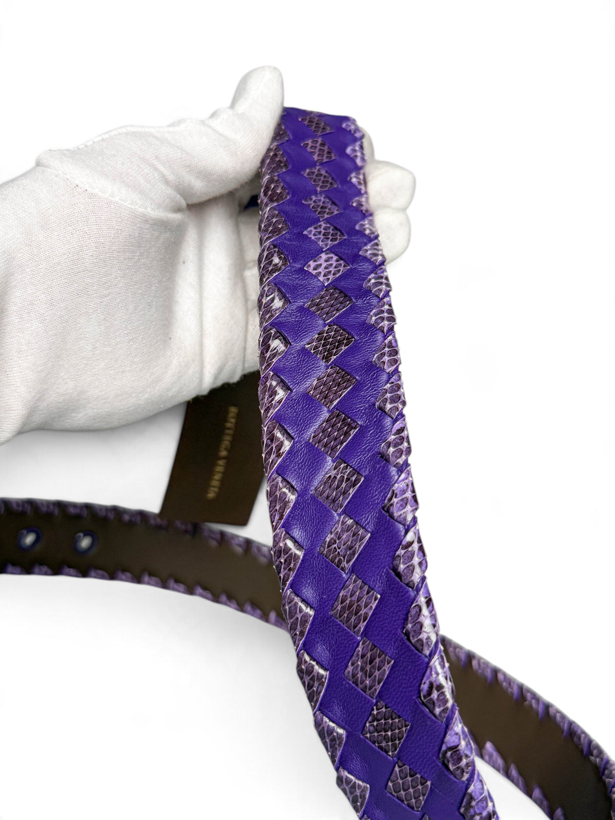 Bottega Veneta Intrecciato Python Leather Belt