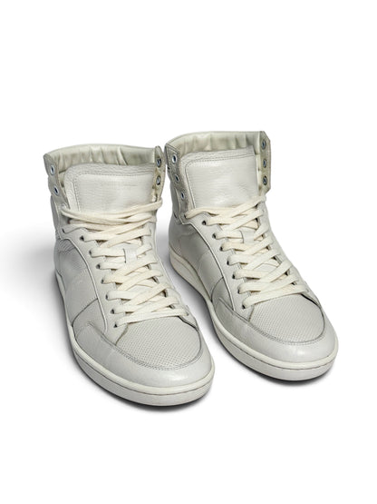 Saint Laurent SL/10H Hightop White Perforated Leather (42)