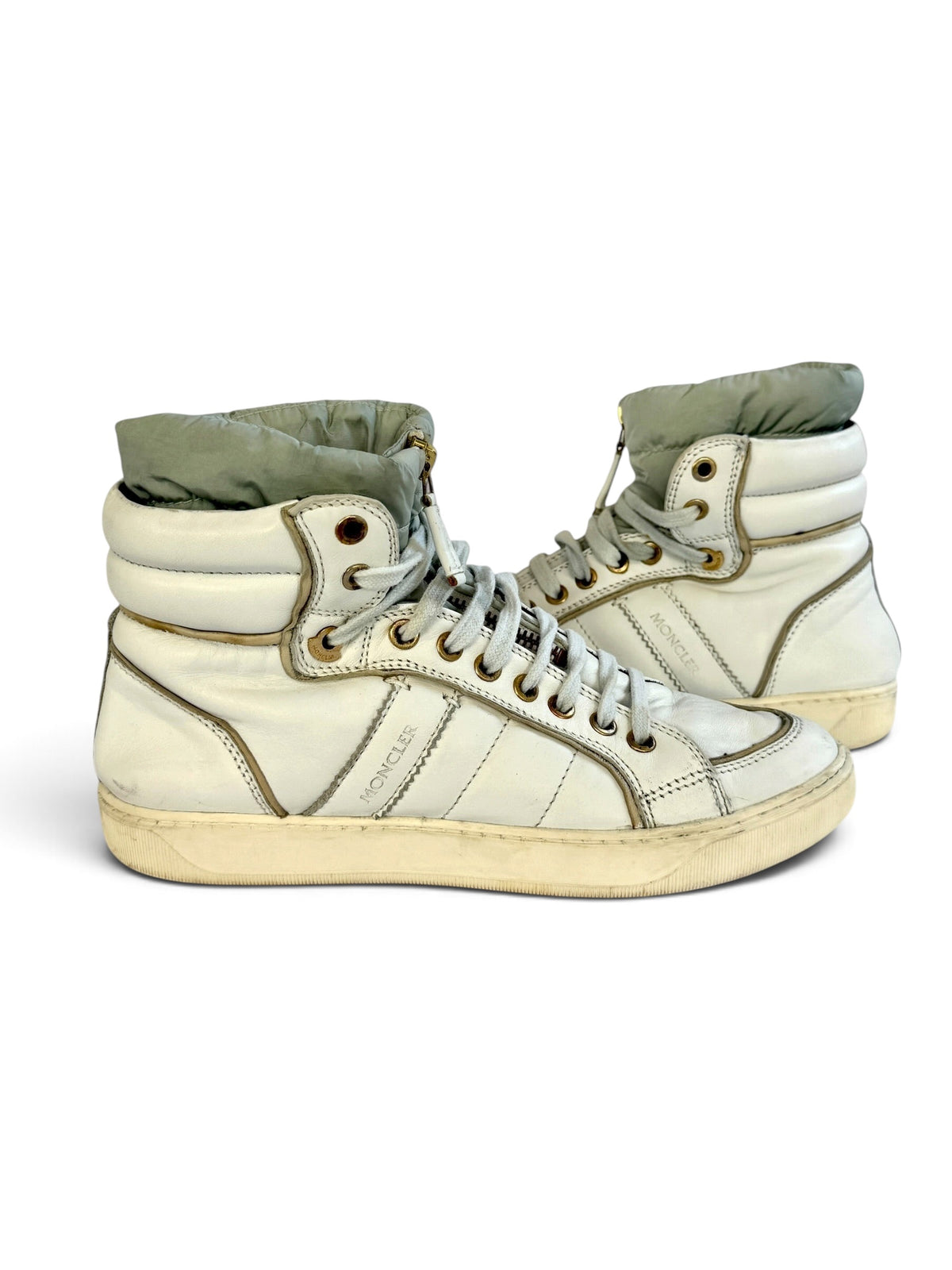 Moncler Hybrid Leather High-Top Sneakers (39)