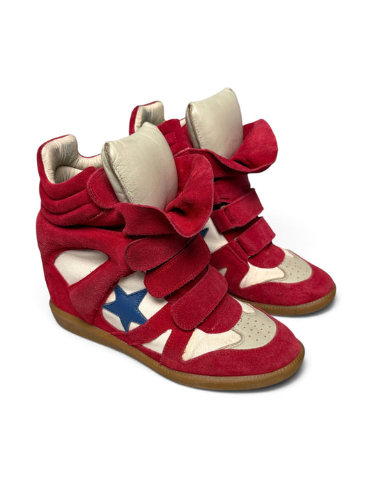 Isabel Marant Bayley Wedge Sneaker Red/Blue Stars