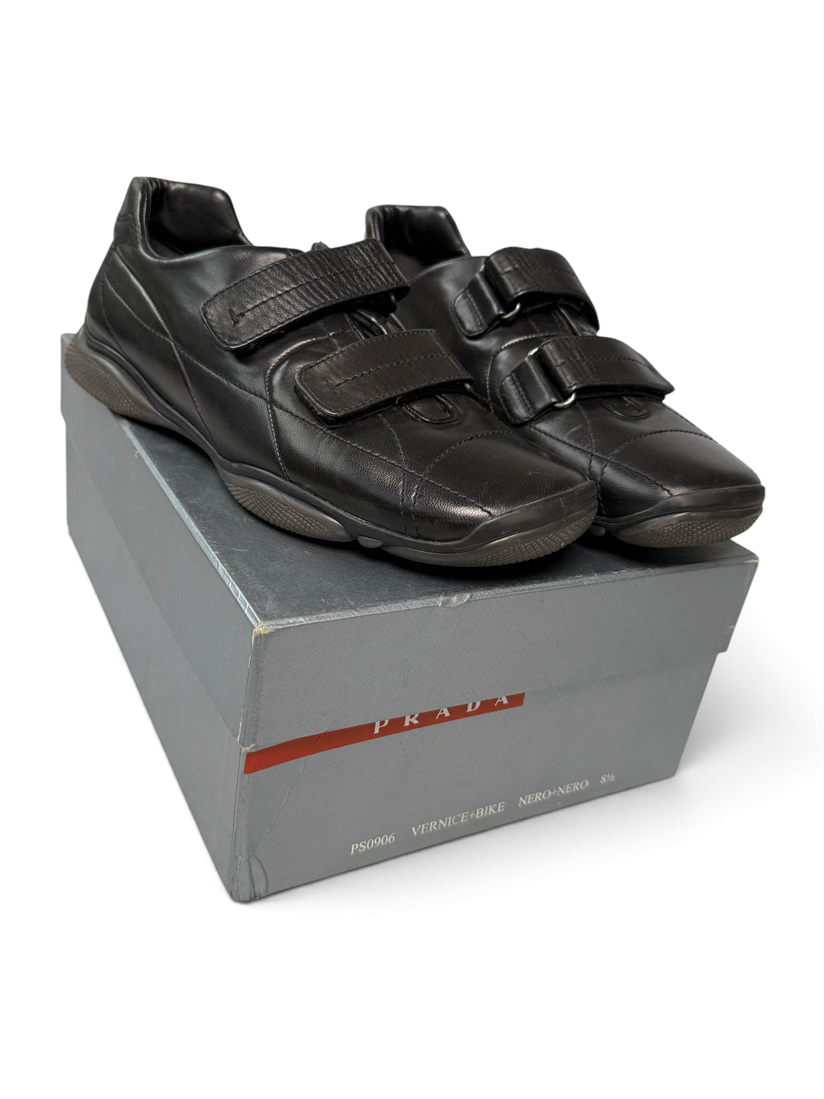 Prada Sport Vintage Trainer Black Leather (44)