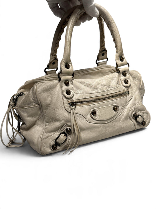 Balenciaga Box Bag White Chevre Leather