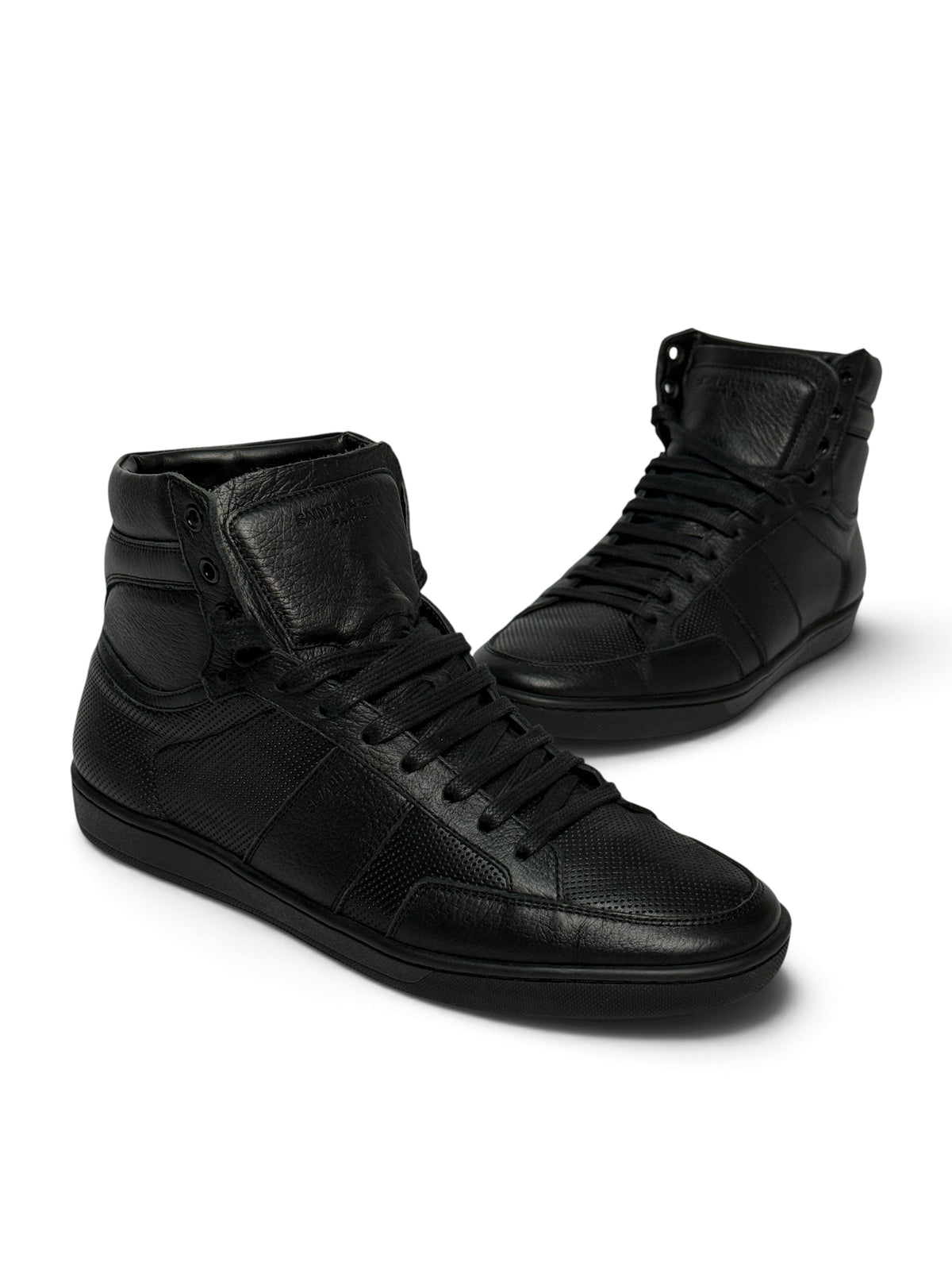 Saint Laurent SL/10H Hightop Black Perforated Leather (42)