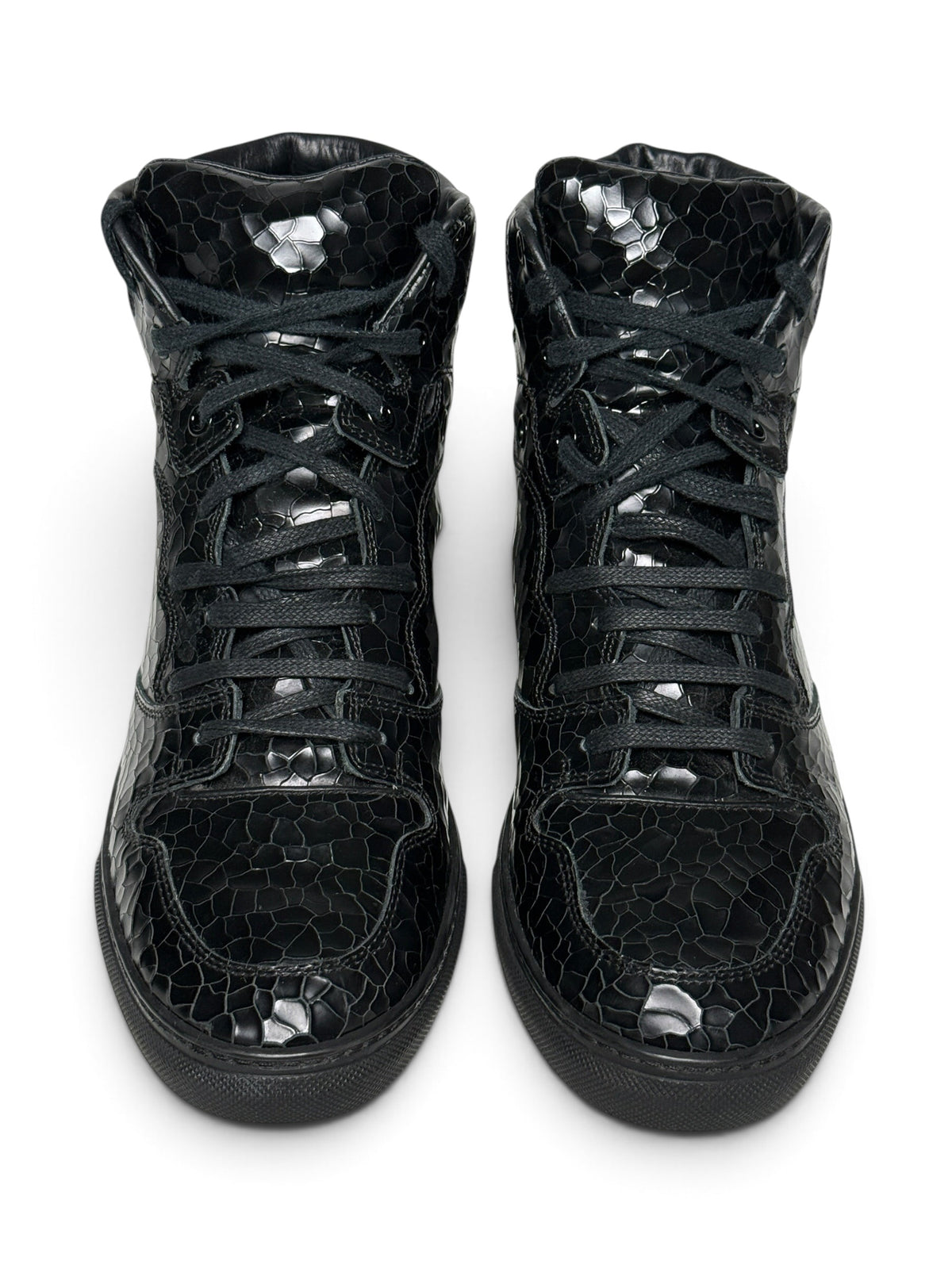 Balenciaga Cracked Leather High-Top Black (39)