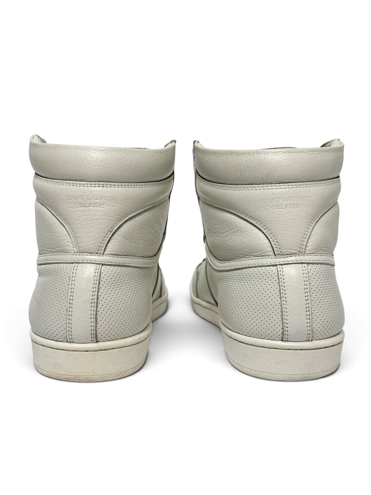 Saint Laurent SL/10H Hightop White Perforated Leather (42)