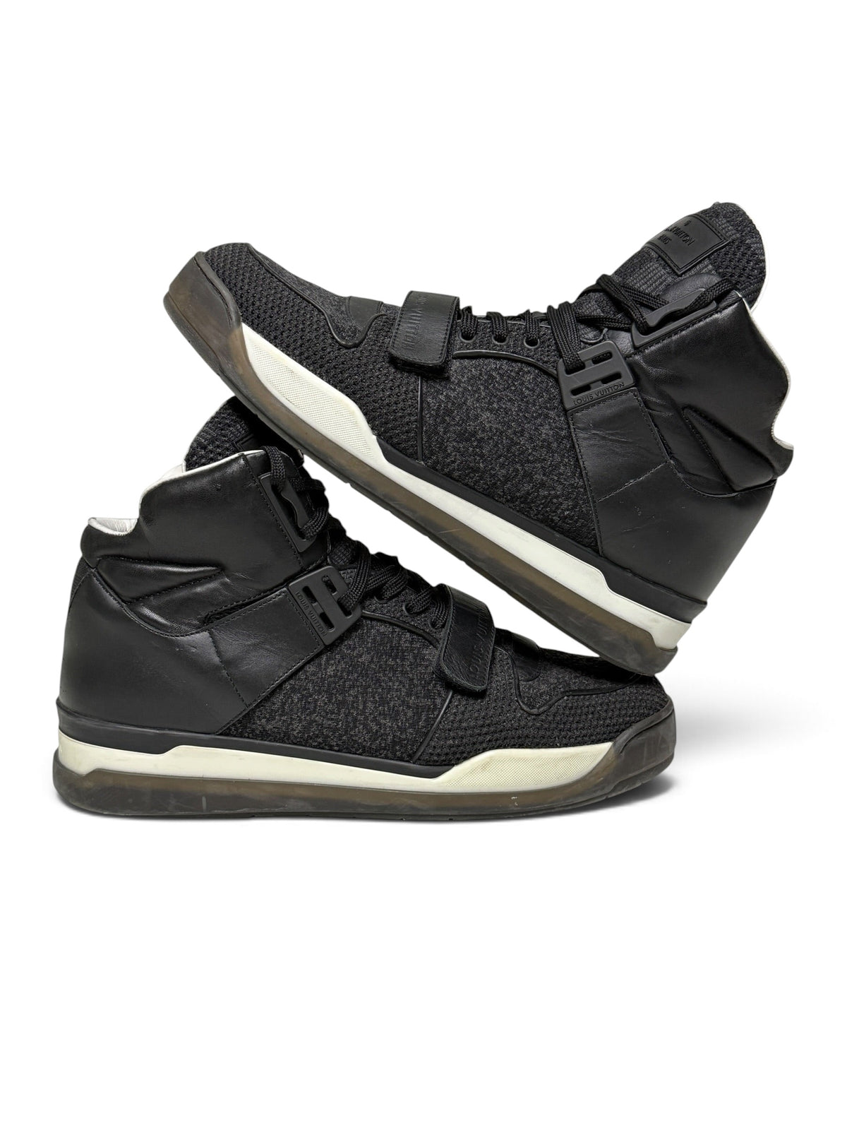 Louis Vuitton SS2015 Black Trailblazer Knit/Leather Strap Sneaker (44)