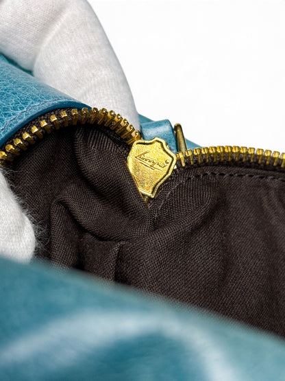 Miu Miu Vitello Lux Leather Hobo Bag Turqoise