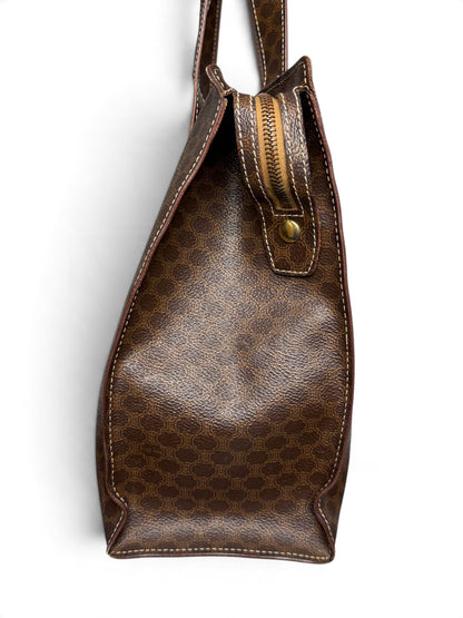 Celine Vintage Brown Macadam Tote Bag