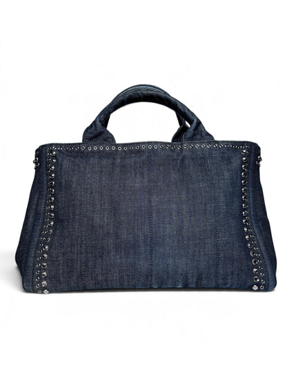 Prada Denim Canapa Bijoux Tote Bag