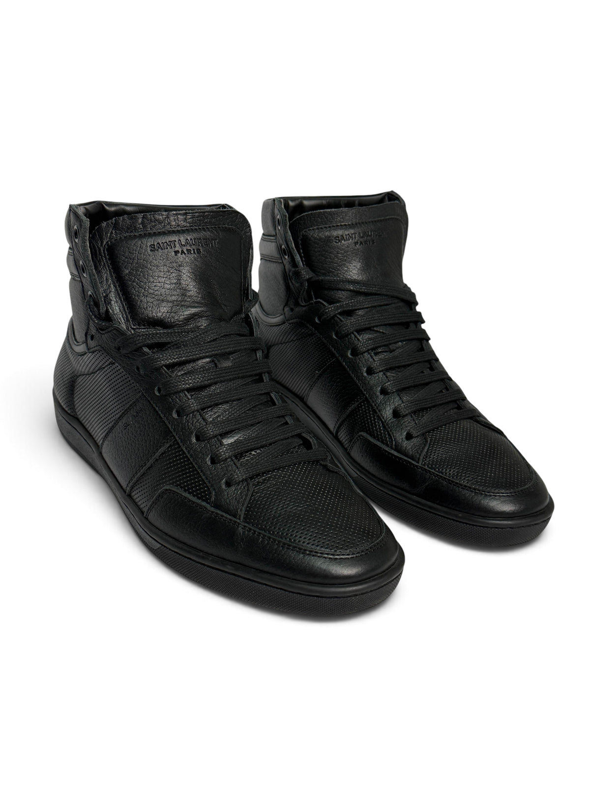 Saint Laurent SL/10H Hightop Black Perforated Leather (42)