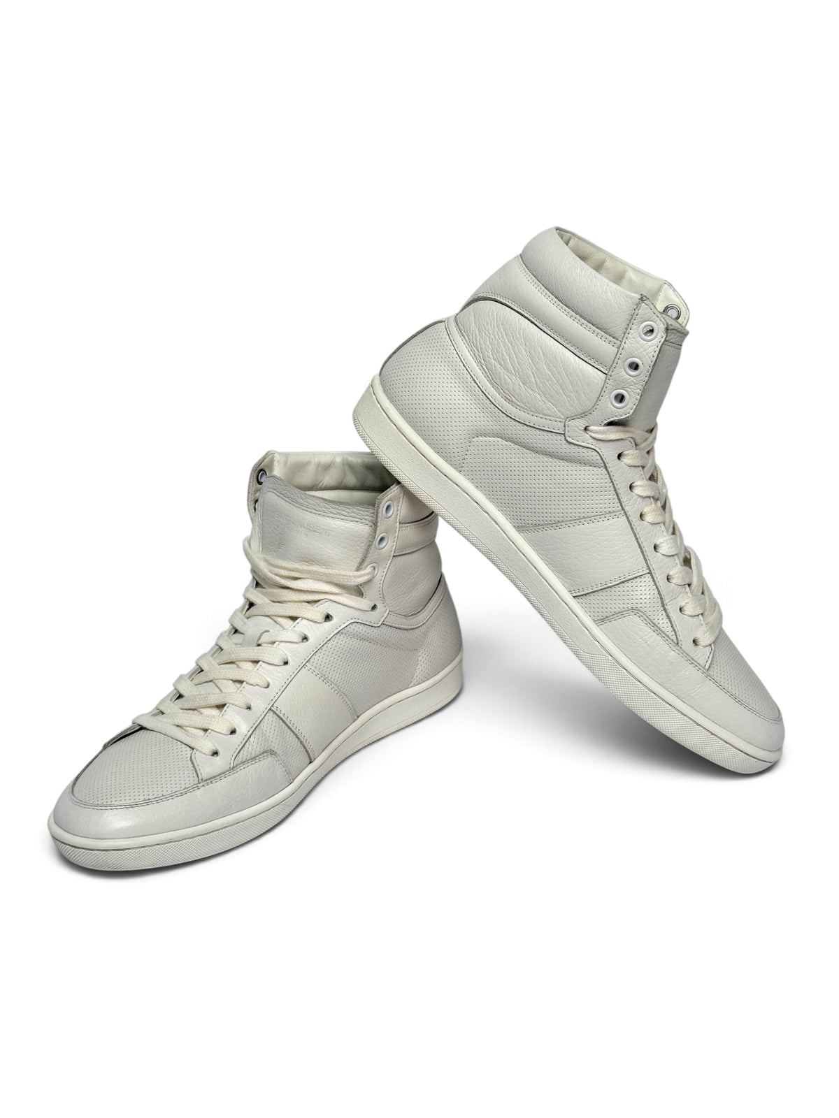 Saint Laurent SL/10H Hightop White Perforated Leather (42)