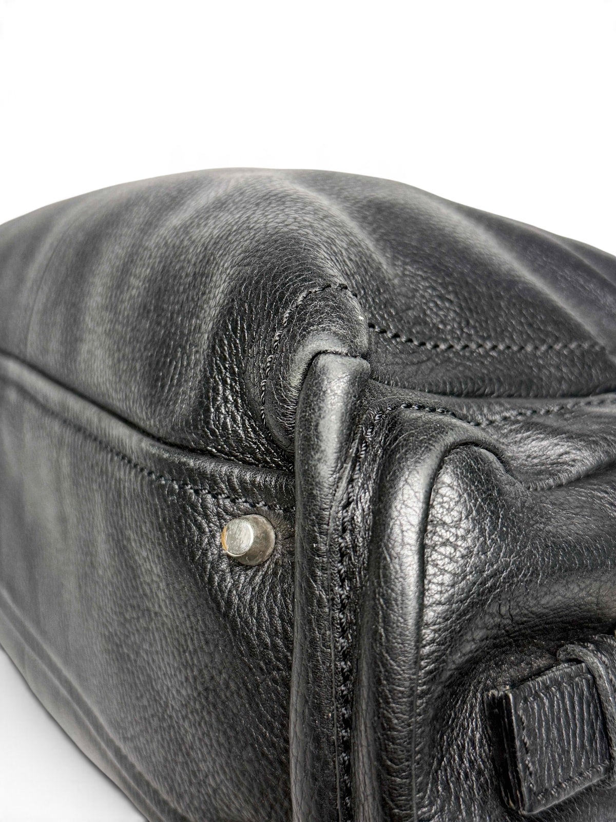 Prada Vitello Daino Black Leather Tote Bag