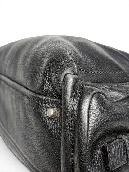 Prada Vitello Daino Black Leather Tote Bag