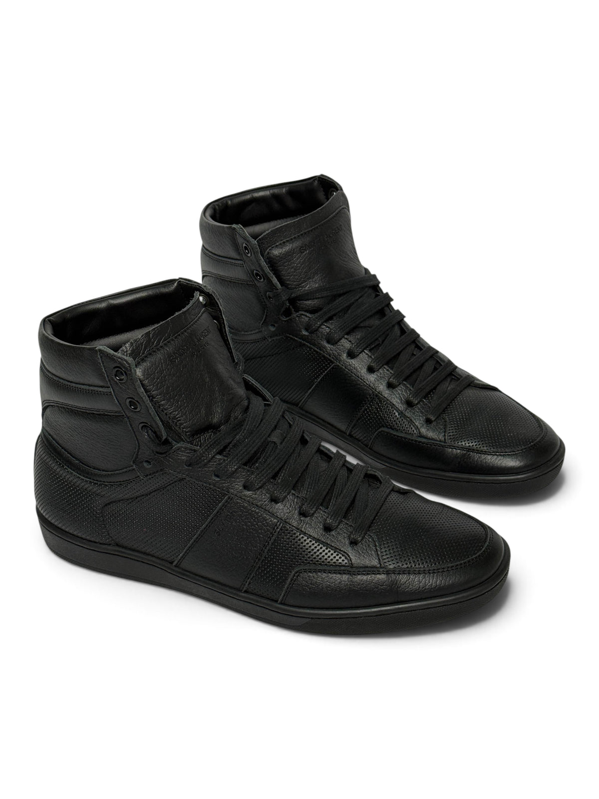 Saint Laurent SL/10H Hightop Black Perforated Leather (42)