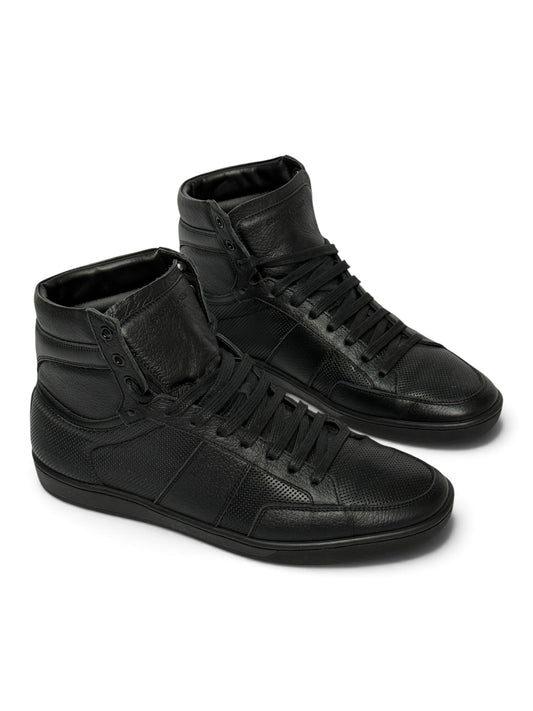 Saint Laurent SL/10H Hightop Black Perforated Leather (42)