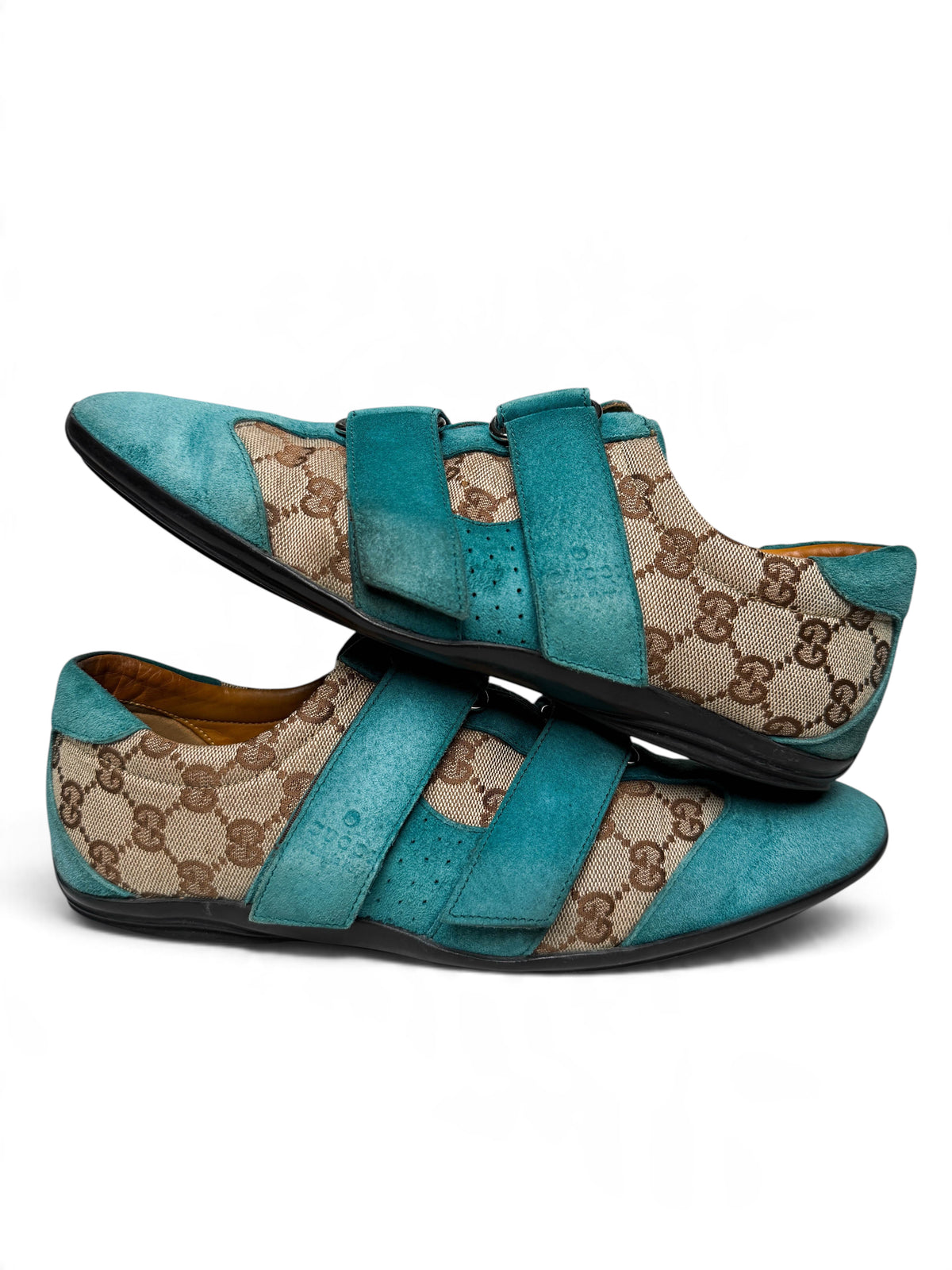 Gucci Vintage Monogram Sneaker Suede/Canvas Turquoise