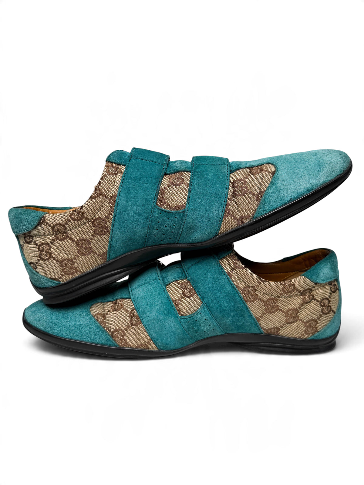 Gucci Vintage Monogram Sneaker Suede/Canvas Turquoise