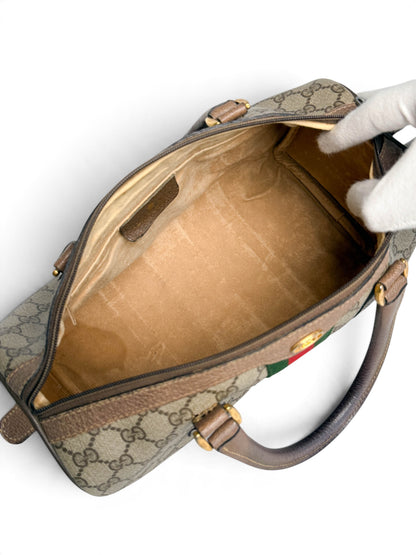 Gucci Vintage 70's Boston Handbag Canvas GG