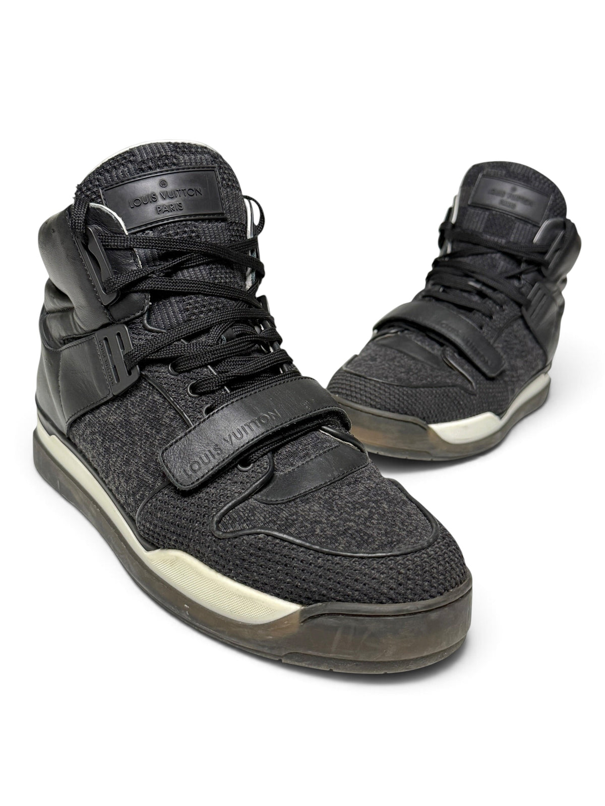 Louis Vuitton SS2015 Black Trailblazer Knit/Leather Strap Sneaker (44)