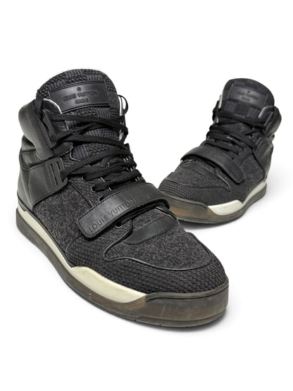 Louis Vuitton SS2015 Black Trailblazer Knit/Leather Strap Sneaker (44)