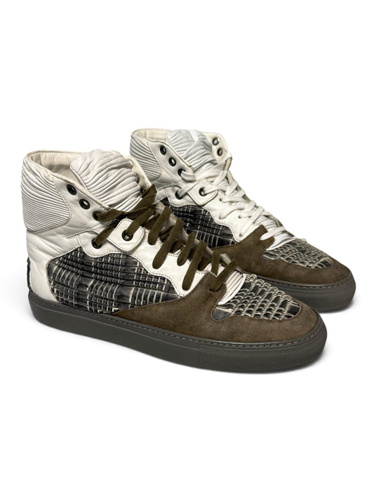 Balenciaga High-Tops Suede and Plisse Leather