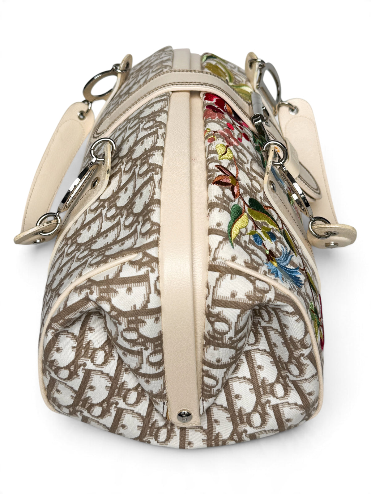 Dior 2005 Diorissimo Floral Embroidered Trotter Bag