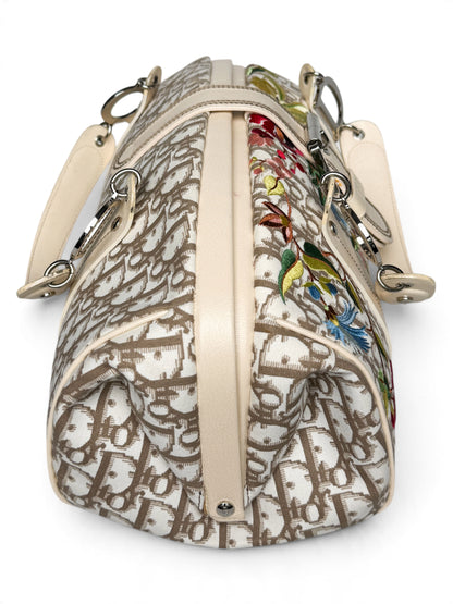 Dior 2005 Diorissimo Floral Embroidered Trotter Bag