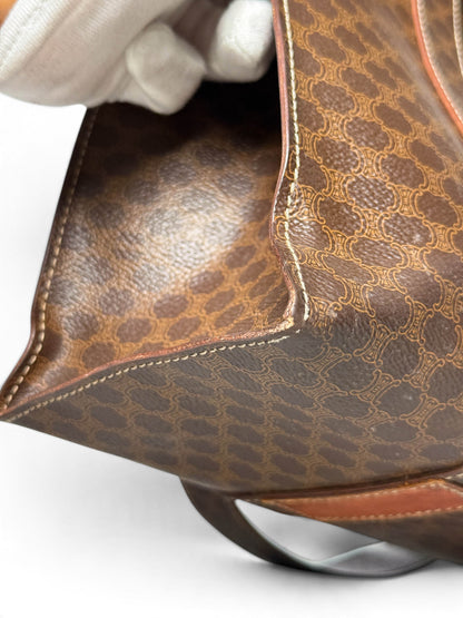 Celine Vintage Brown Macadam Tote Bag
