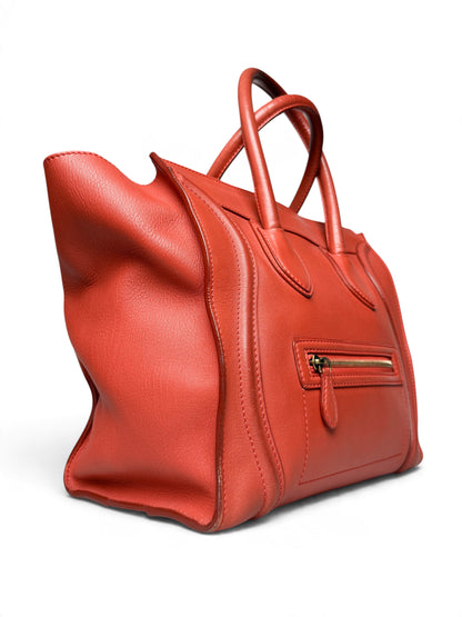 Celine Mini Luggage Leather Handbag Red