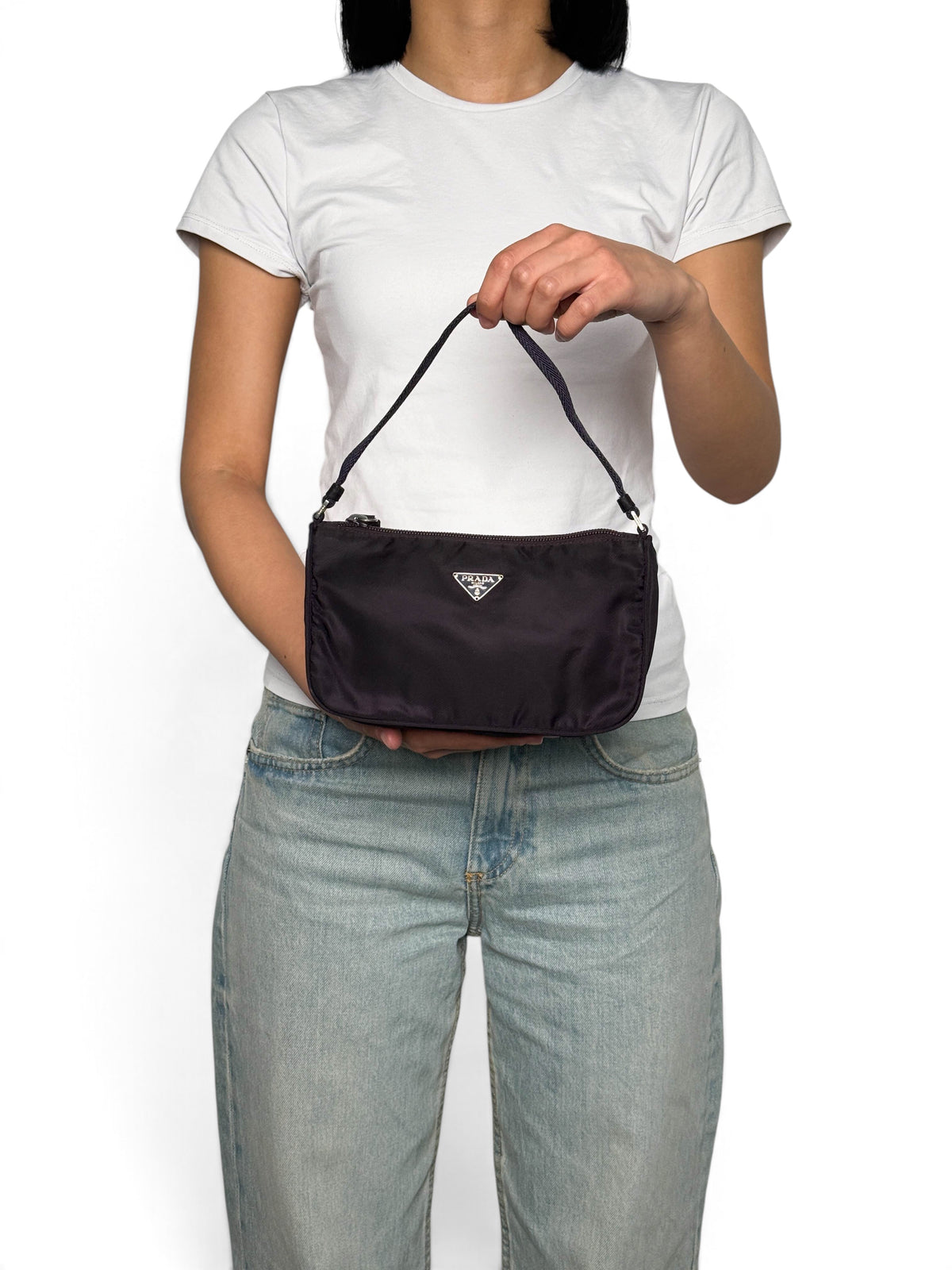 Prada Nylon Pochette Dark Purple